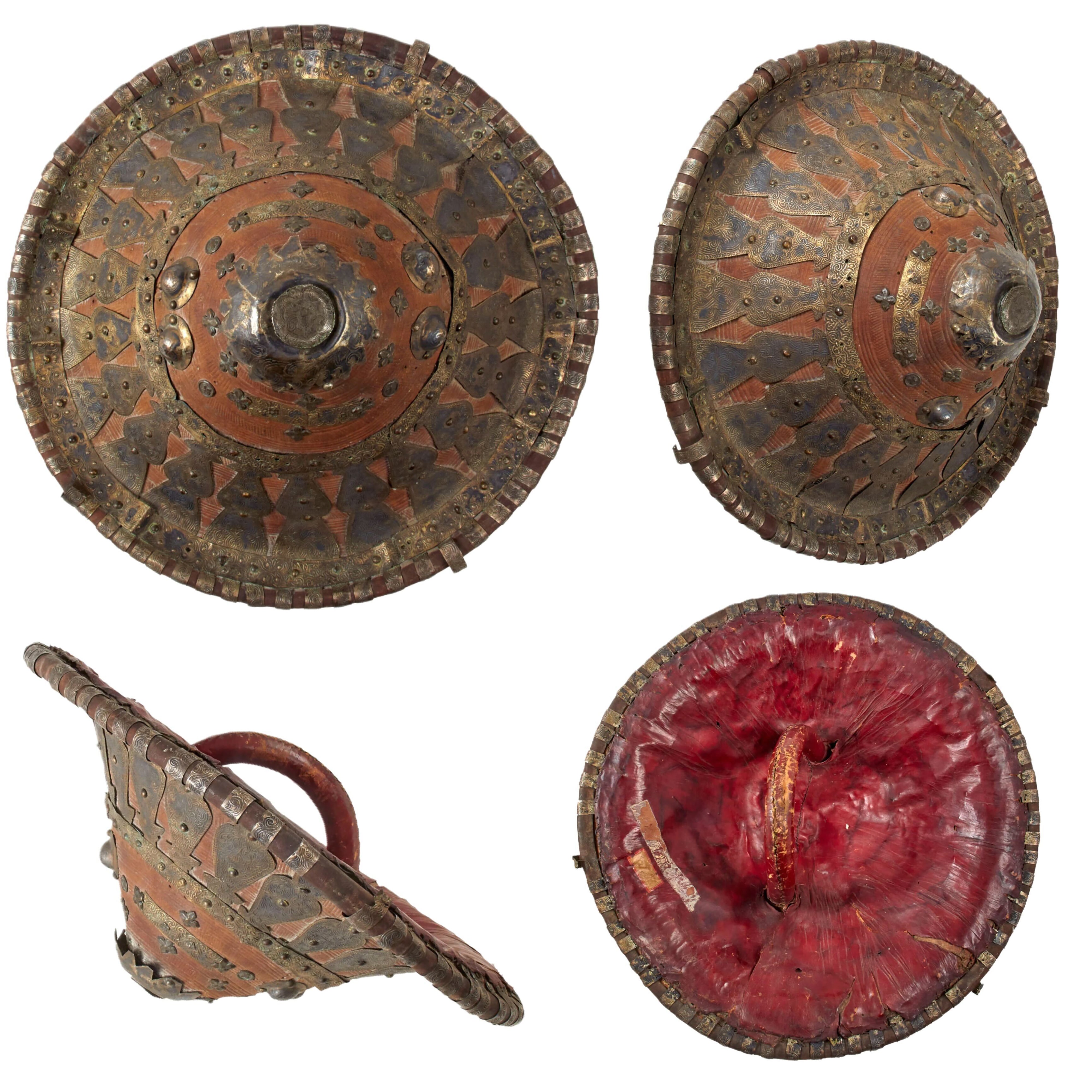 Original Ethiopian 19th Century Tribal Ras Shield of Hide & Silver