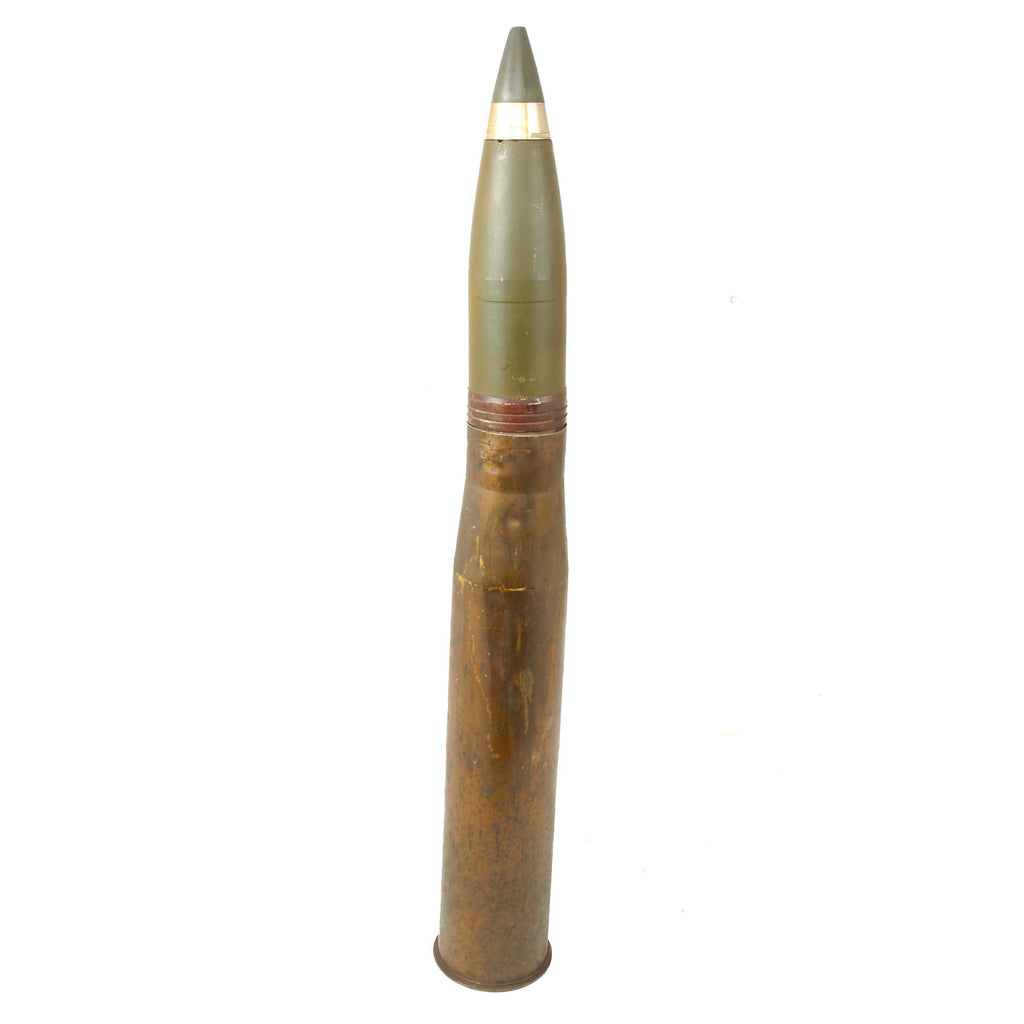 Original U.S. Cold War Inert 90mm M71 High Explosive Anti-Aircraft Round in M19 Casing - Dated 1945 & 1957 Original Items