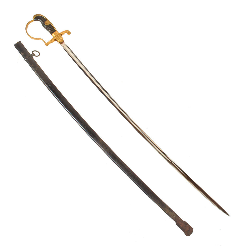 Original German WWII Field Marshal Wrangel Pattern Dove Head Officers Sword by Carl Eickhorn with Steel Scabbard Original Items