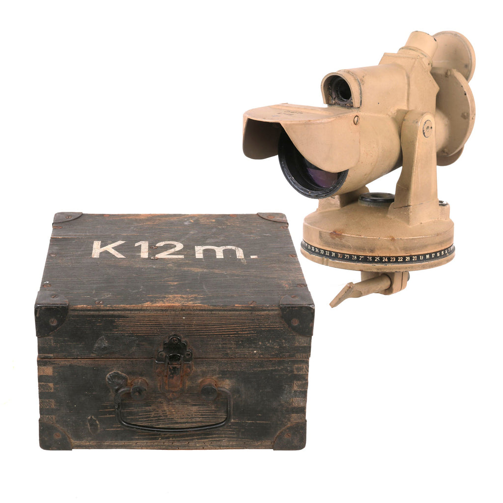 Original German WWII Richtkreis-Kollimator K.12m Artillery Range Finder in Transit Chest by Ernst Leitz (beh) Original Items