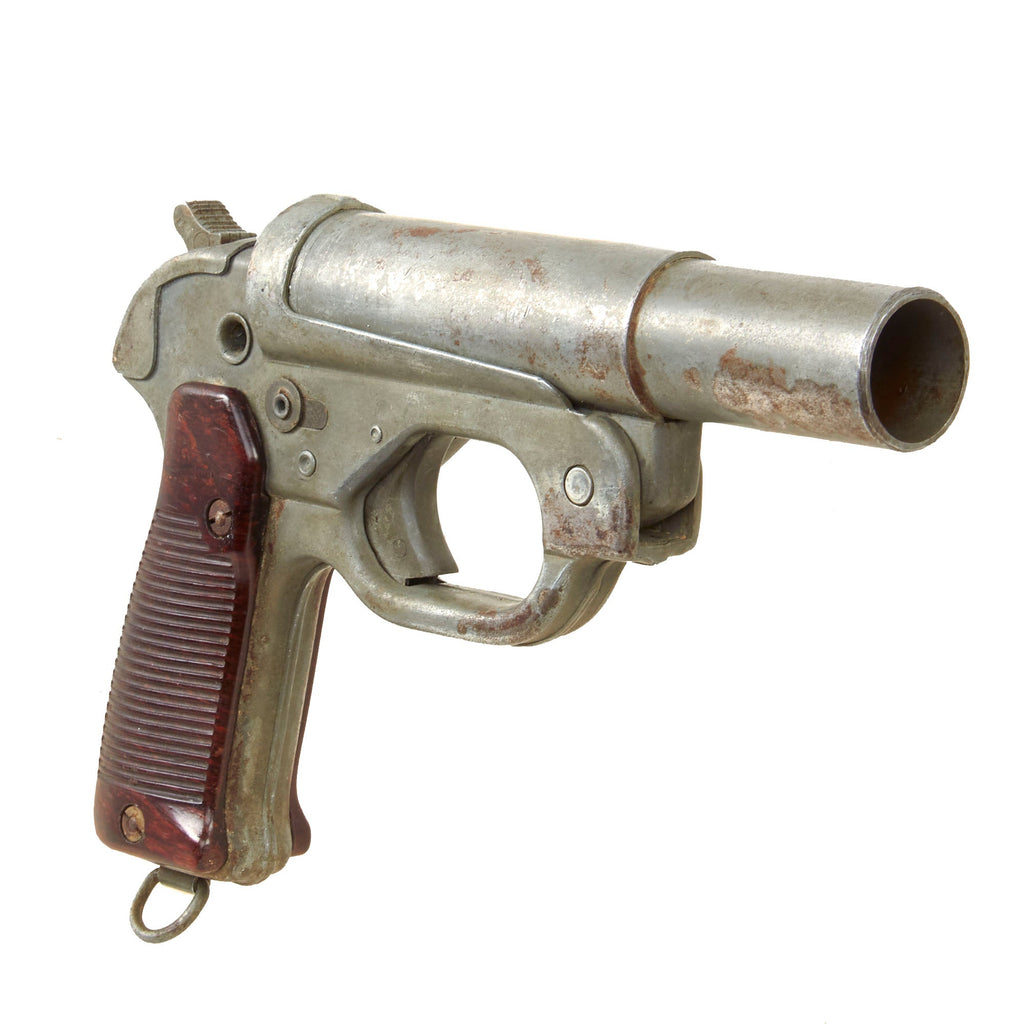 Original German WWII Leuchtpistole 42 Signal Flare Pistol by HASAG with Zinc Finish - Serial Number 61319 Original Items