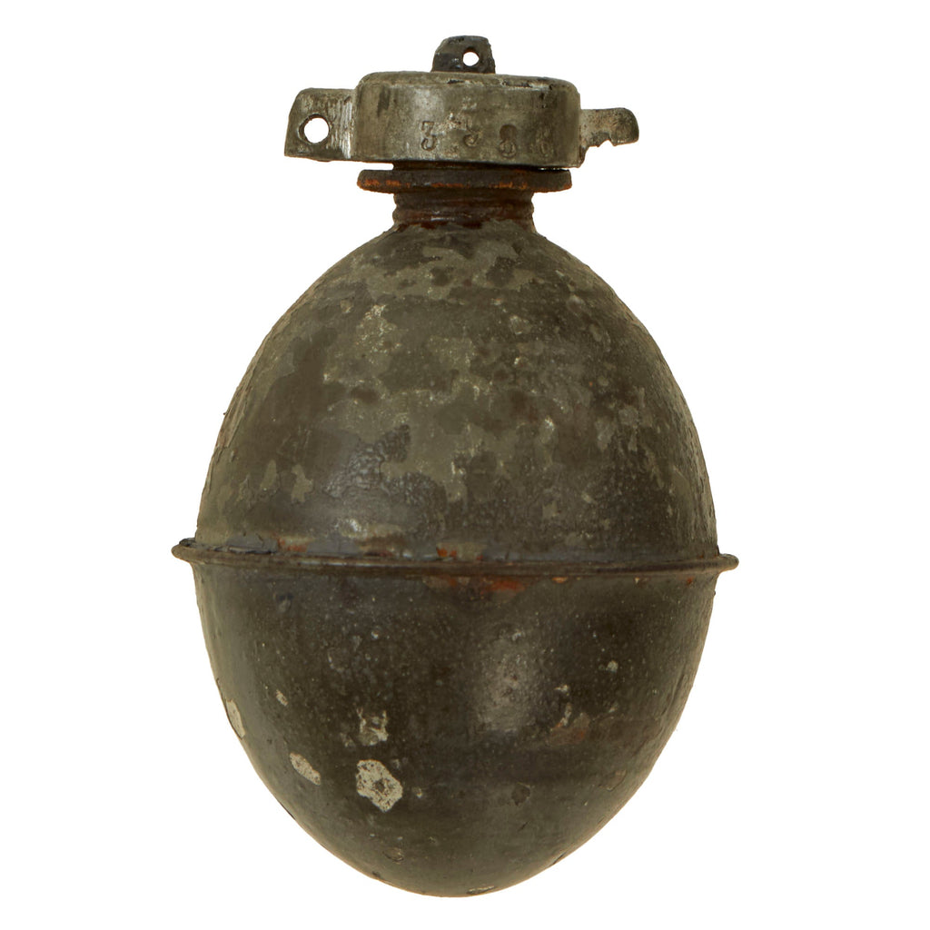 Original French WWI Model 1914 OF1 Egg Hand Grenade circa 1915 - 1917 - Inert Original Items