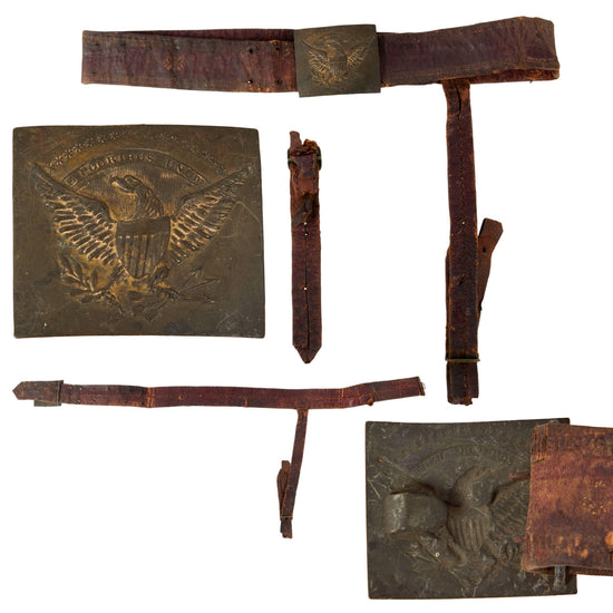 Original U.S. Seminole Wars Militia Waist Belt with Belt Plate and Partial Leather Hanger - Circa 1825-1835 Original Items