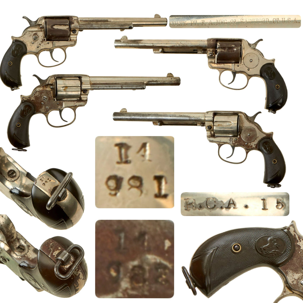 Original Consecutive Number Pair U.S. Colt M1878 .45cal Double Action Revolvers in Canadian M.D. Serial Range Made in 1885 - Serial 14981 and 14982 Original Items