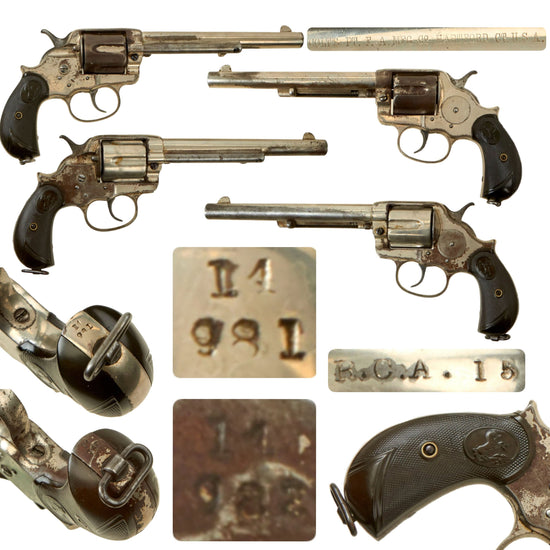 Original Consecutive Number Pair U.S. Colt M1878 .45cal Double Action Revolvers in Canadian M.D. Serial Range Made in 1885 - Serial 14981 and 14982 Original Items
