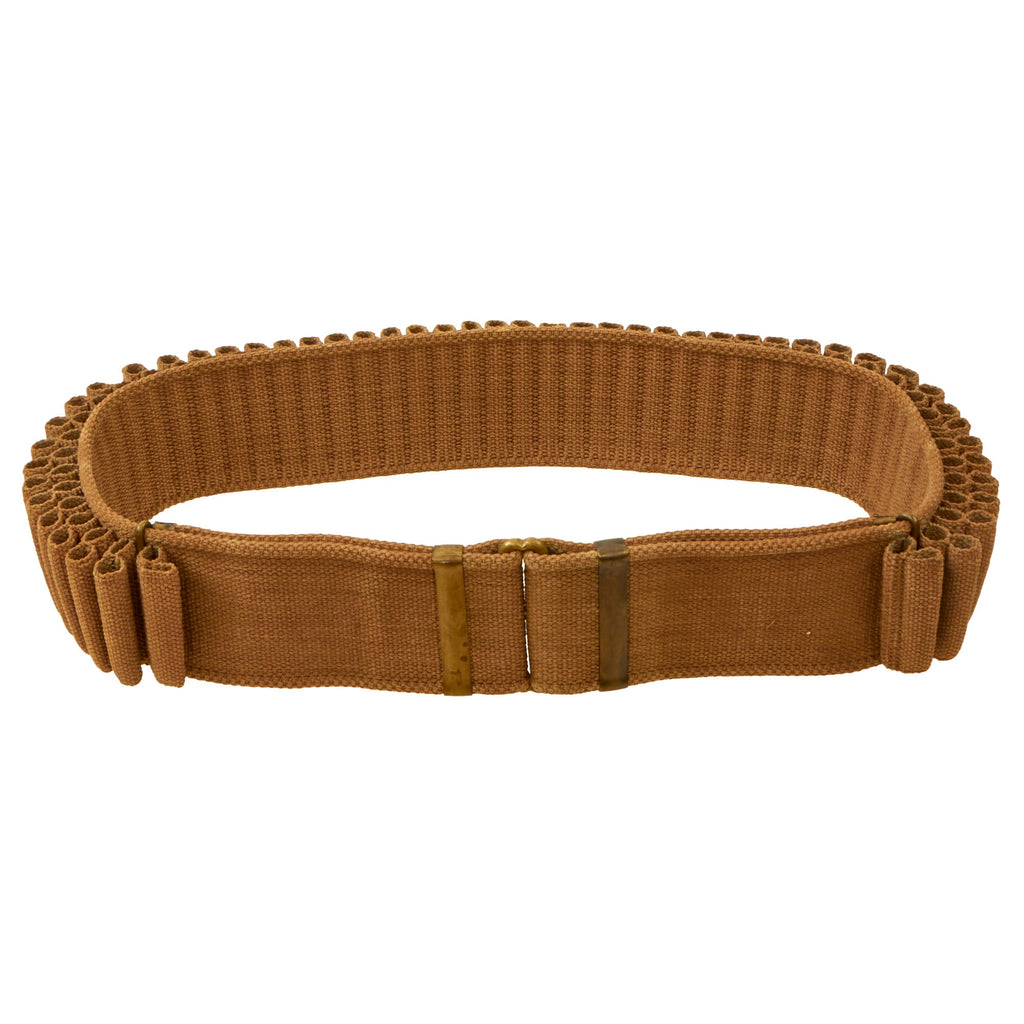 Original U.S. Spanish American War 1894 100-Round .30-40 Krag Double Ammunition Belt by Mills & Orndorff in Tan - Excellent Original Items