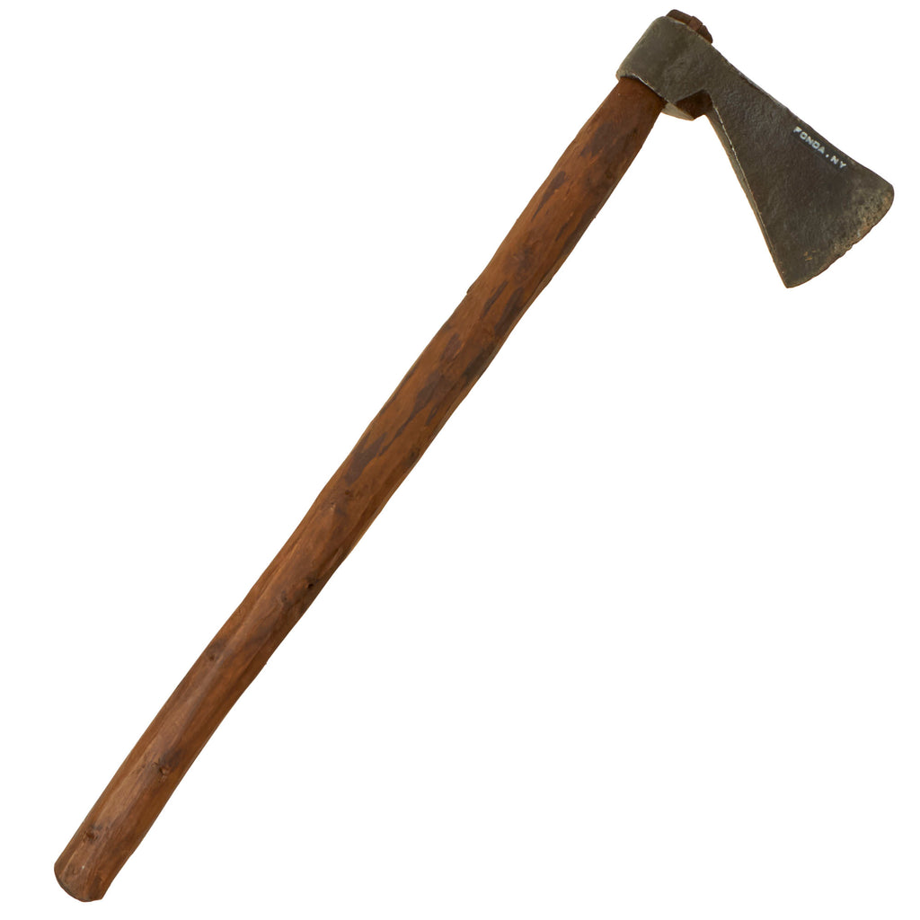 Original U.S. / British Early Revolutionary War era Colonial Blacksmith Hand Forged Camp Axe with Replaced Shaft & Maker Mark Original Items