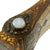Original Persian 17th Century Qajar Dynasty Gold-Inlaid Wootz Steel Tabar Fighting Axe with Cougar & Deer Motifs and Gemstone Encrusted Eye Original Items