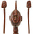 Original Victorian Era Maasai Rungu Wooden Throwing Club – High-Rank Tribal Warrior’s War Club – Extra Long 29" Example with Carved Human Head and Brass Inlay Original Items