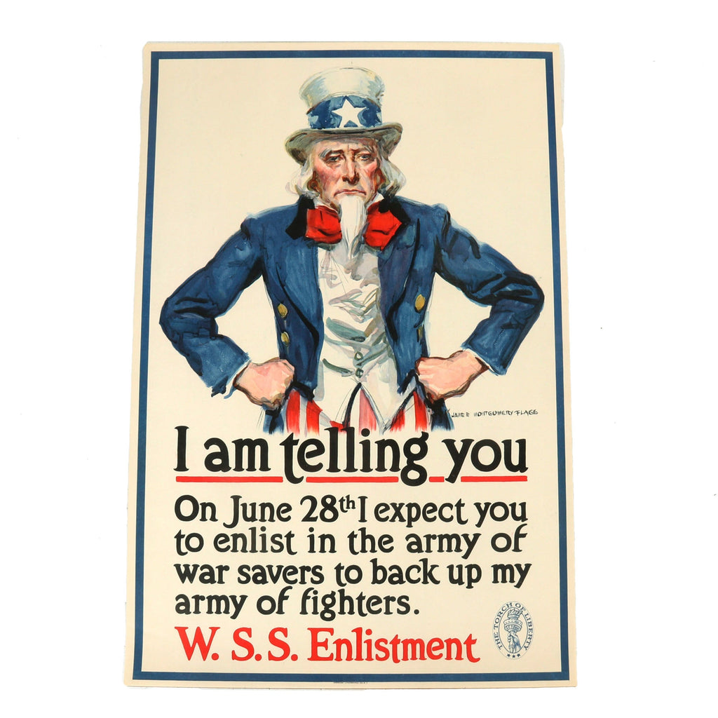 Original U.S. WWI Uncle Sam WSS Enlistment Poster by James Montgomery Flagg - 20 x 30” Original Items