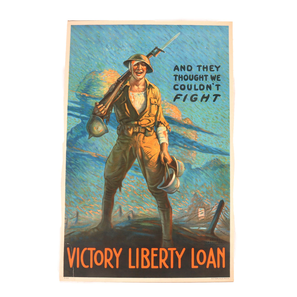 Original U.S. WWI Propaganda Poster - Victory Liberty Loan - And They Thought We Couldn't Fight - 20 x 30” Original Items