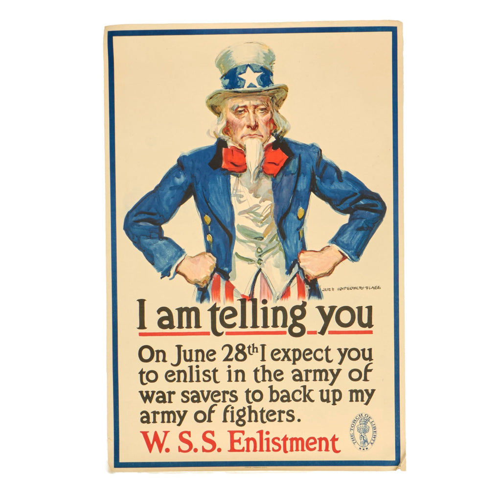 Original U.S. WWI Uncle Sam WSS Enlistment Poster by James Montgomery Flagg - 20 x 30” Original Items