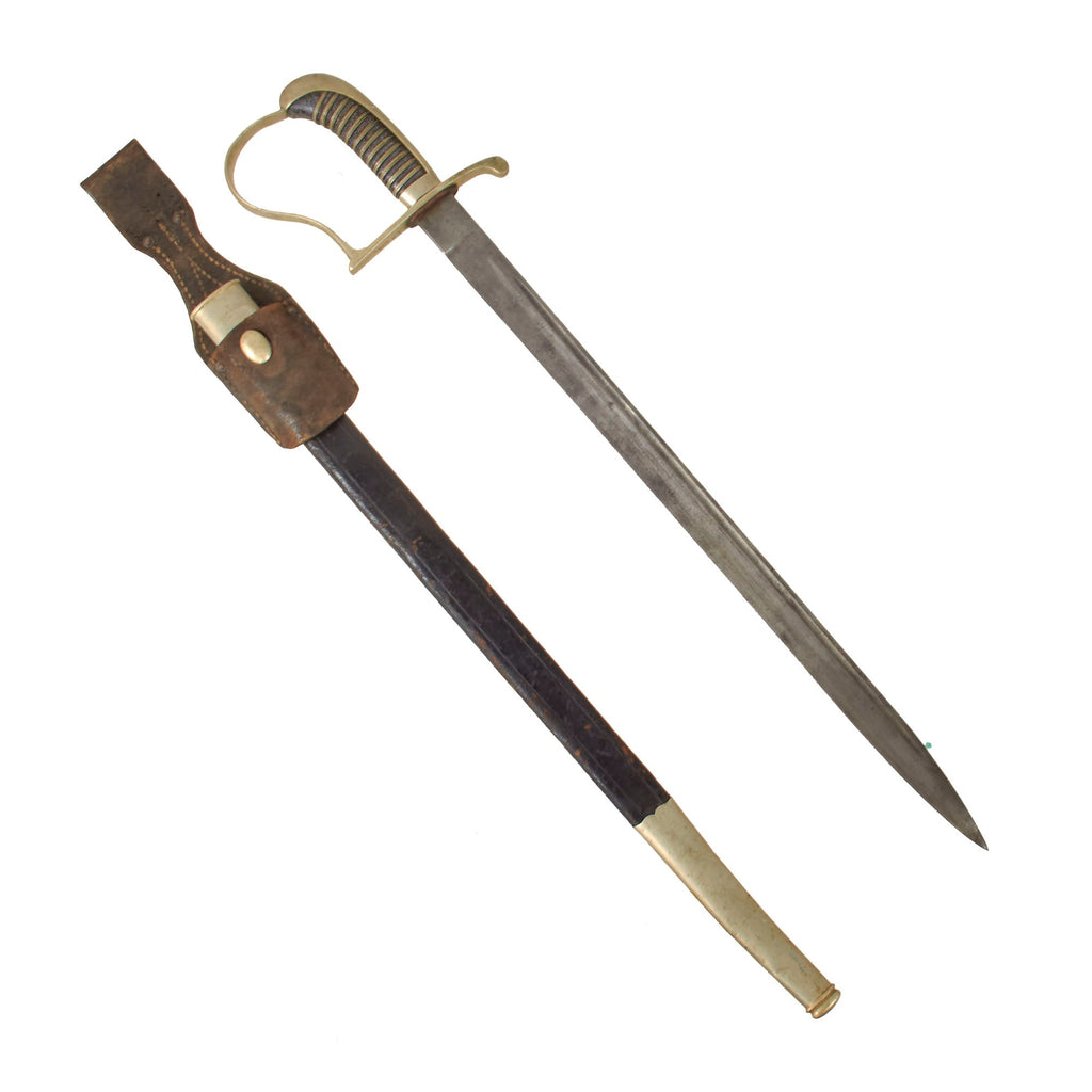 Original Imperial German WWI Era Unit-Marked Saxon Land Gendarmerie Rural Police Short Sword with Scabbard and Leather Frog Original Items