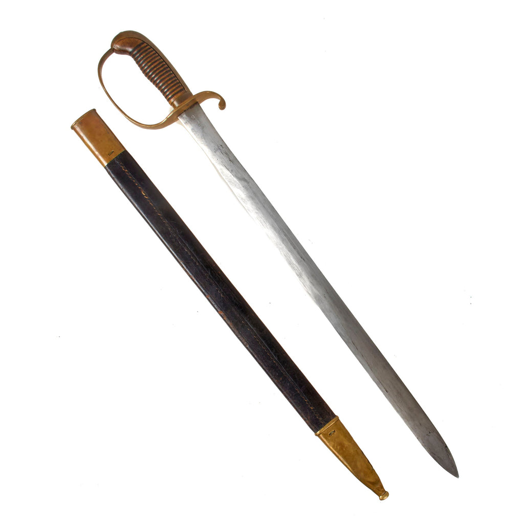 Original Imperial German Pre-WWI Bavarian Police Short Sword with Brass-Mounted Leather Scabbard by Weyersberg Kirschbaum & Cie Original Items