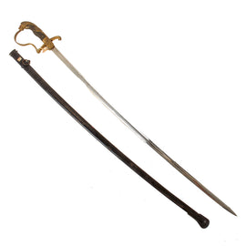 Original Imperial German WWI Army Officer's Lion Head Sword by Paul Weyersberg & Co. with Scabbard