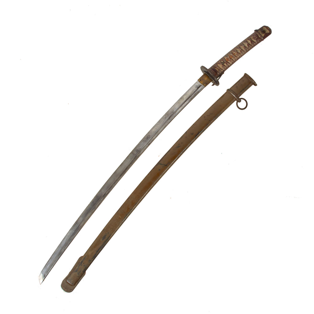 Original WWII Japanese Army Type 95 NCO Aluminum Handle Katana Sword by Suya Sho Ten with Scabbard - Serial 81363 Original Items
