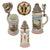 Original German Pre-WWII Veterinary Unit Beer Stein with Depiction of Munich Maid & Damaged Hinged Lid - Dated 1936 Original Items