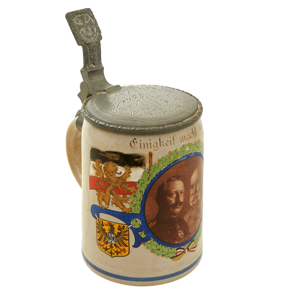 Original Imperial German WWI Germany & Austria-Hungary Beer Stein - 1914 Dated Original Items
