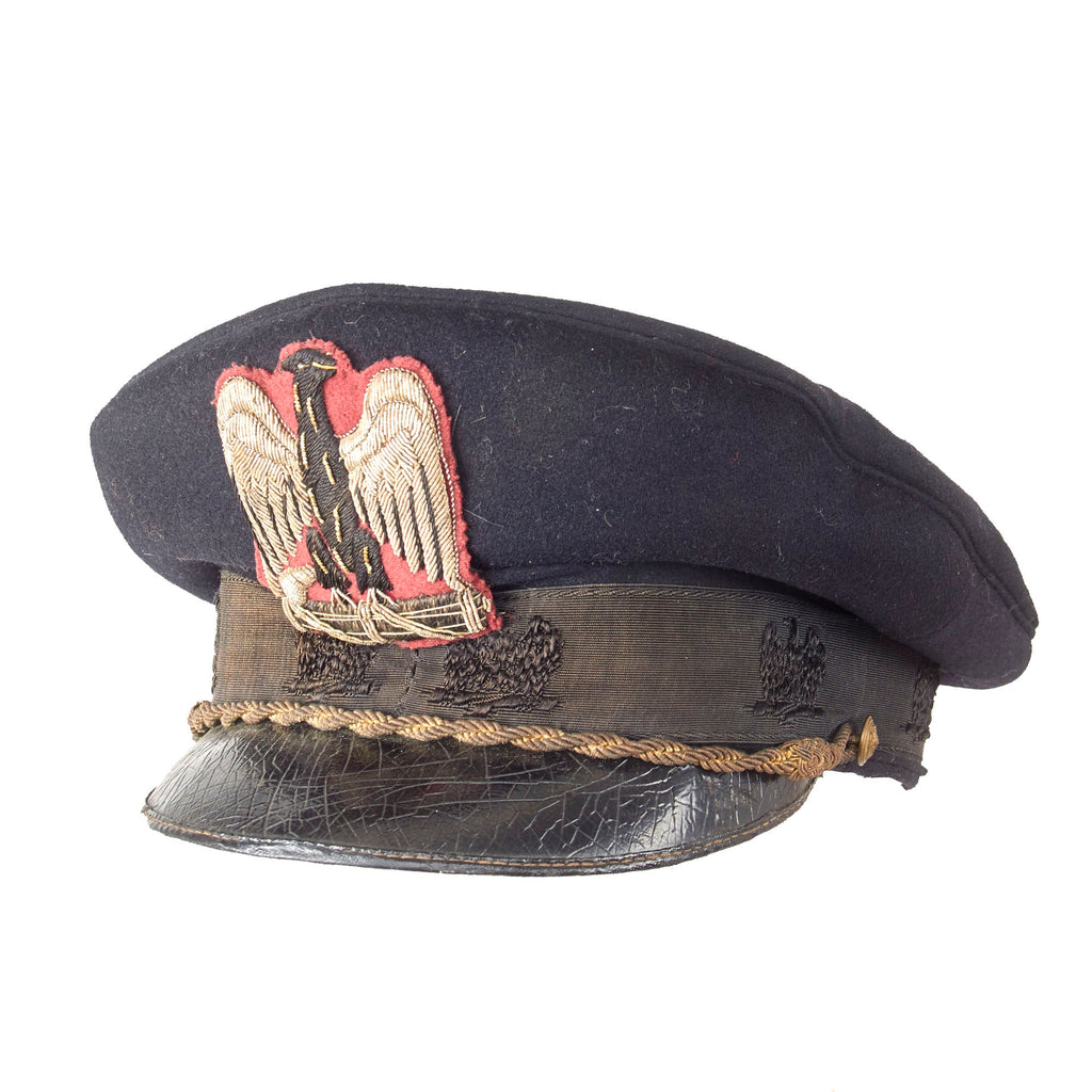 Original WWII Fascist Italian Political Officer Visor Cap Original Items