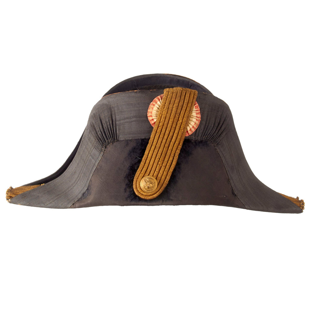Original Italian WWII Italian Regia Marina Naval Officer’s Bicorne Chapeau Hat with Cockade and Button by Coruzzolo Original Items