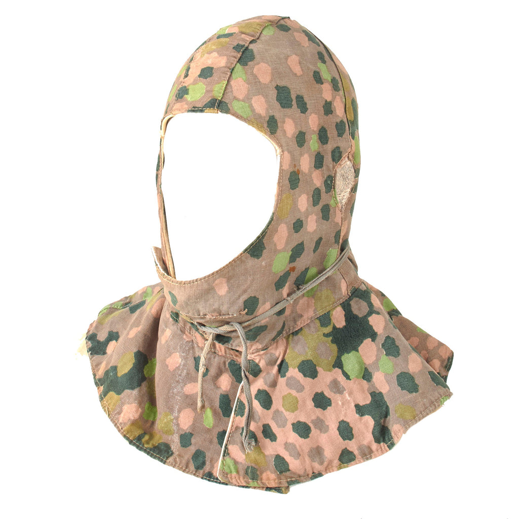 Original WWII German Waffen SS "Pea Dot Pattern" Camouflage Reversible Winter Hood for Uniform Parka Original Items