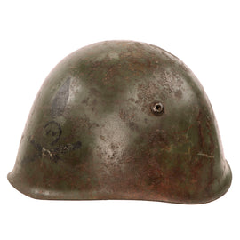 Original WWII Italian M33 Helmet with Artillery Stencil - Full Liner & Partial Chinstrap