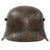 Original Imperial German WWI M16 Stahlhelm Helmet with Panel Camouflage Paint & Leather Liner - Possible Battle Damage - Marked TJ66 Original Items