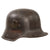 Original Imperial German WWI M16 Stahlhelm Helmet with Panel Camouflage Paint & Leather Liner - Possible Battle Damage - Marked TJ66 Original Items