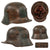 Original Imperial German WWI M16 Stahlhelm Helmet with Panel Camouflage Paint with Leather Liner - Stamped BF62 Original Items