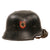 Original German WWII M34 Square Dip NSDAP Double Decal Civic Police Steel Helmet with 54cm Liner and Chinstrap - Ordnungspolizei