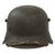 Original German WWII M18 Transitional Heer Army Single Decal Helmet with Wartime Liner & Chinstrap - Stamped W66 Original Items