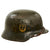 Original German WWII Rare Waffen SS M40 Single Decal Helmet with 1941 Dated 58cm Liner and Chinstrap - Stamped ET66 Original Items