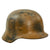 Original German WWII Luftwaffe Afrikakorps Tropical Camouflage M35 Helmet with 1939 Dated 57cm Relic Liner - Stamped SE64 Original Items