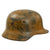 Original German WWII Luftwaffe Afrikakorps Tropical Camouflage M35 Helmet with 1939 Dated 57cm Relic Liner - Stamped SE64 Original Items