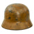 Original German WWII Luftwaffe Afrikakorps Tropical Camouflage M35 Helmet with 1939 Dated 57cm Relic Liner - Stamped SE64 Original Items