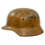 Original German WWII Luftwaffe Afrikakorps Tropical Camouflage M35 Helmet with 1939 Dated 57cm Relic Liner - Stamped SE64 Original Items