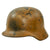 Original German WWII Luftwaffe Afrikakorps Tropical Camouflage M35 Helmet with 1939 Dated 57cm Relic Liner - Stamped SE64 Original Items