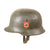 Original German WWII SS Sicherheitsdienst SD Double Decal M34 Style Edelstahl Medium Weight Helmet with Liner and Chinstrap Original Items