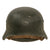 Original German WWII Heer Army M35 Single Decal Textured Paint Steel Helmet with 1944 Dated 56cm Liner and Chinstrap - Size 64 Shell Original Items