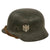Original German WWII Heer Army M35 Single Decal Textured Paint Steel Helmet with 1944 Dated 56cm Liner and Chinstrap - Size 64 Shell Original Items