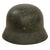 Original German WWII Heer Army M35 Single Decal Textured Paint Steel Helmet with 1944 Dated 56cm Liner and Chinstrap - Size 64 Shell Original Items