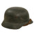Original German WWII Heer Army M35 Single Decal Textured Paint Steel Helmet with 1944 Dated 56cm Liner and Chinstrap - Size 64 Shell Original Items