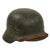 Original German WWII Heer Army M35 Single Decal Textured Paint Steel Helmet with 1944 Dated 56cm Liner and Chinstrap - Size 64 Shell Original Items