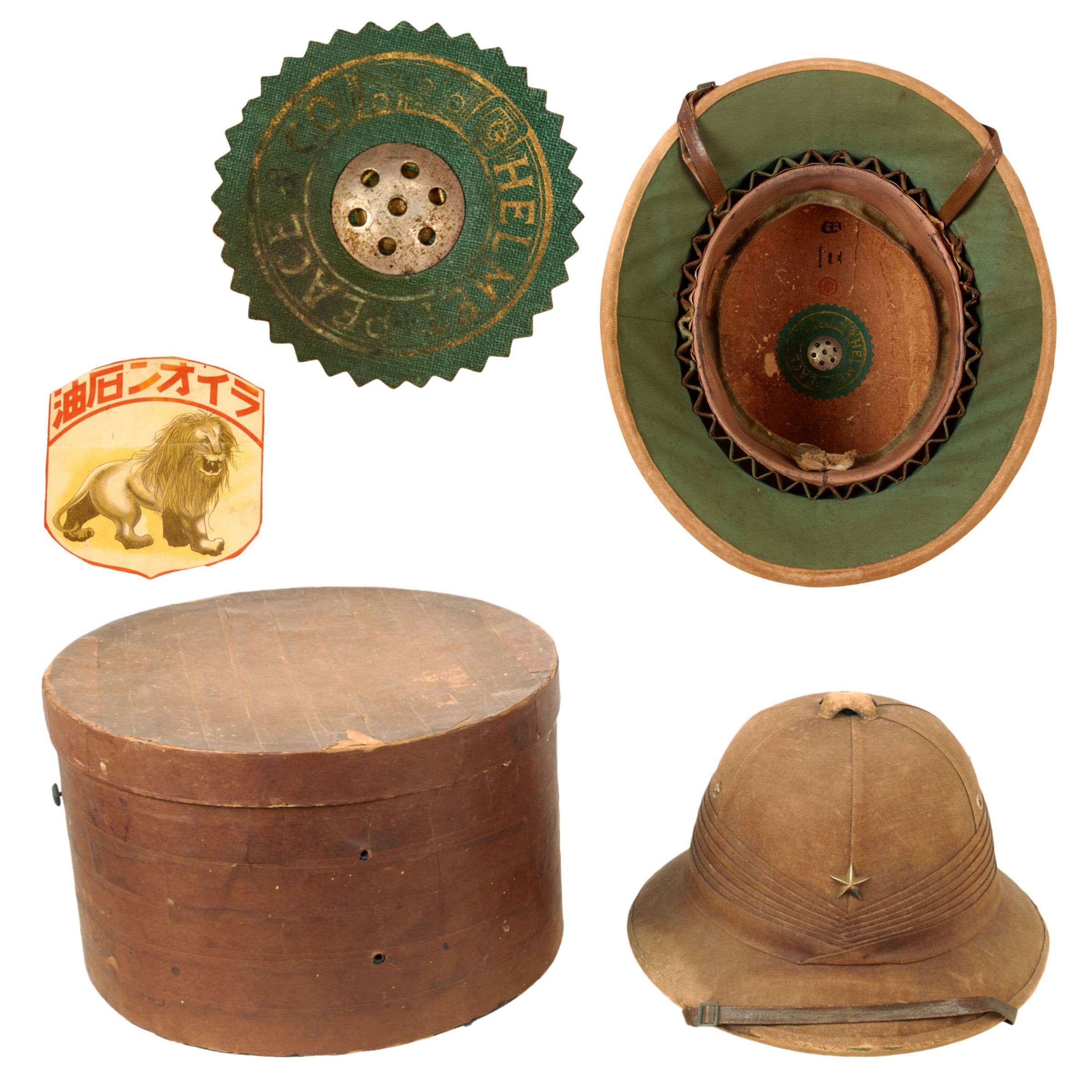 Original Japanese Pre-WWII Type 30 Officer's “Animal Brand” Pith