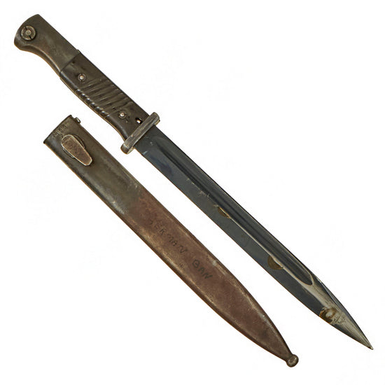 Original German WWII 1940 dated 98k Bayonet by E. & F. Hörster with Scabbard & Frog - Matching Serial 5655 f Original Items