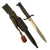 Original German WWII Fireman's Short Dress Sawback Bayonet with Painted Handle, Scabbard, Frog, and Troddel Knot Original Items