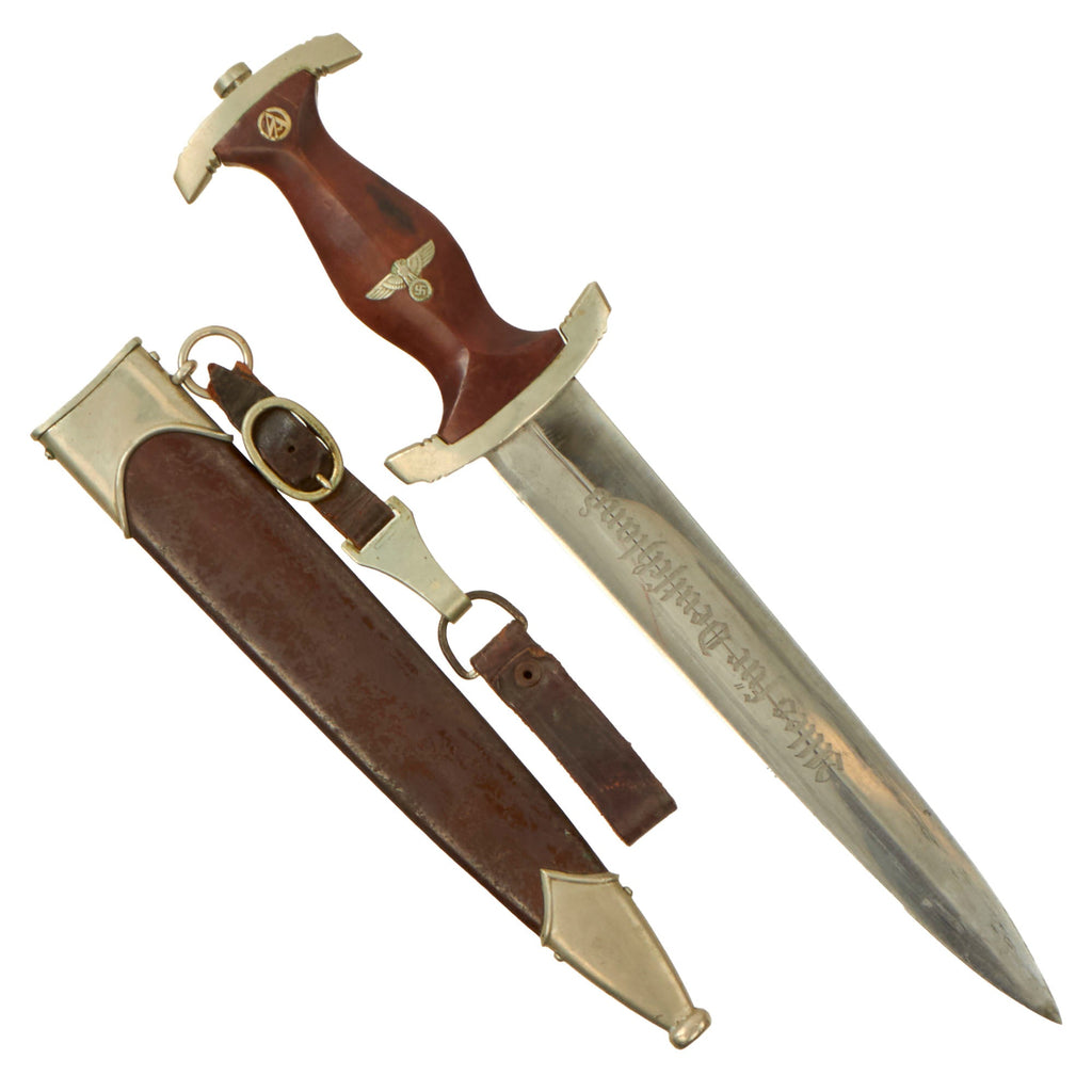 Original German Early WWII SA Dagger by Rare Maker C. Eppenstein Söhne of Solingen with Scabbard and Hanger - McSARR Rarity Rated 9 of 10 Original Items