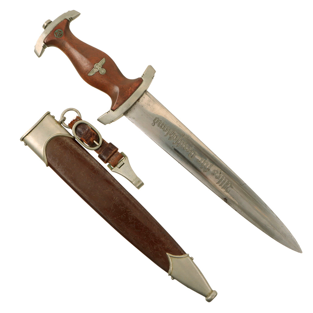 Original German Early WWII SA Dagger by Rare Maker C.F. Kayser of Solingen with Scabbard & Hanger - McSARR Rarity Rated 9 of 10 Original Items
