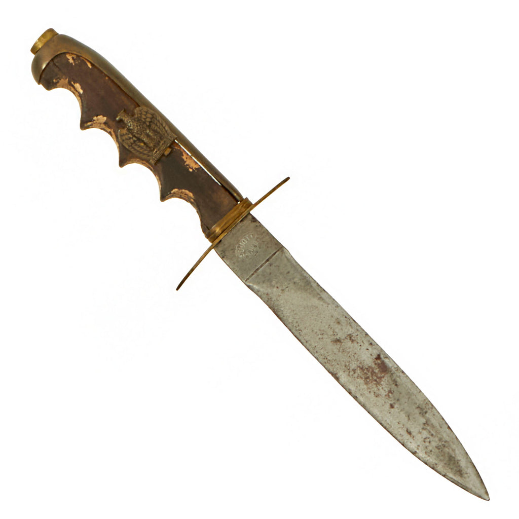 Original U.S. WWII GI “Trench Art” Fighting Knife Made from Italian Model 1888 Cavalry Officer’s Sword with MVSN Emblem Original Items