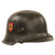 Original German WWII M34 Square Dip NSDAP Double Decal Civic Police Steel Helmet with 57cm Liner & Chinstrap - Ordnungspolizei Original Items